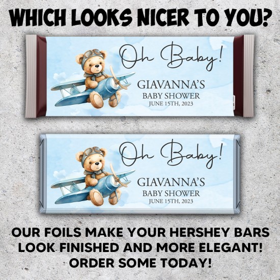 Baby Blue Candy Bar Foil Sheets