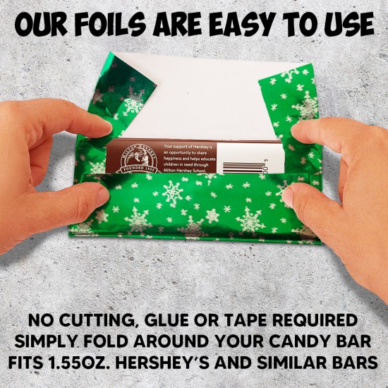 Green Snow Candy Bar Foil Sheets