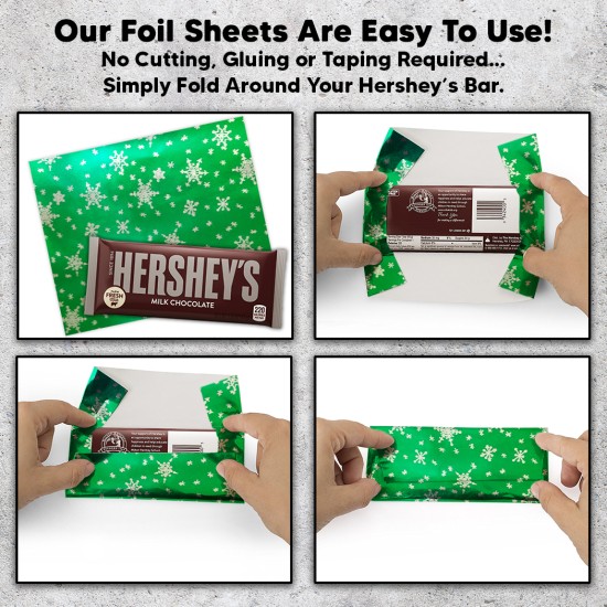 Green Snow Candy Bar Foil Sheets