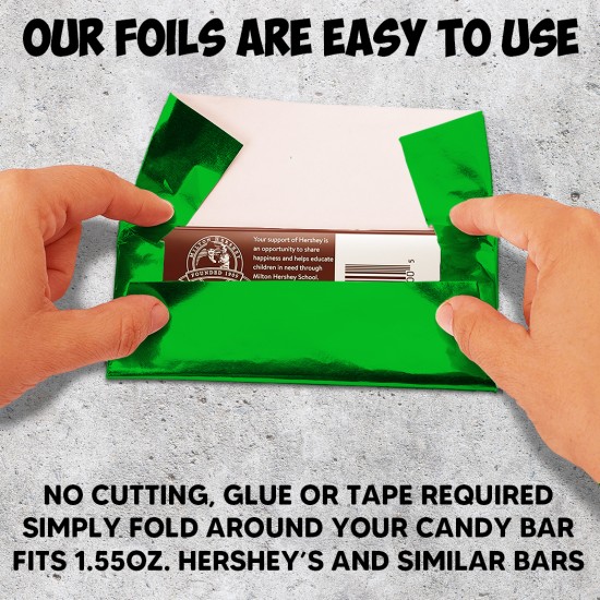 Green Candy Bar Foil Sheets