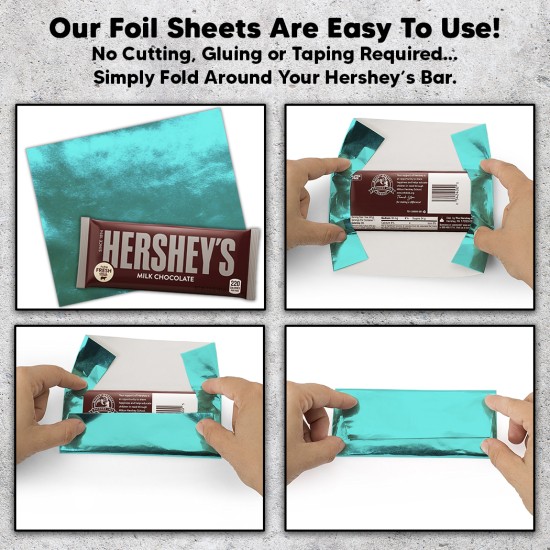 Peacock Blue Candy Bar Foil Sheets