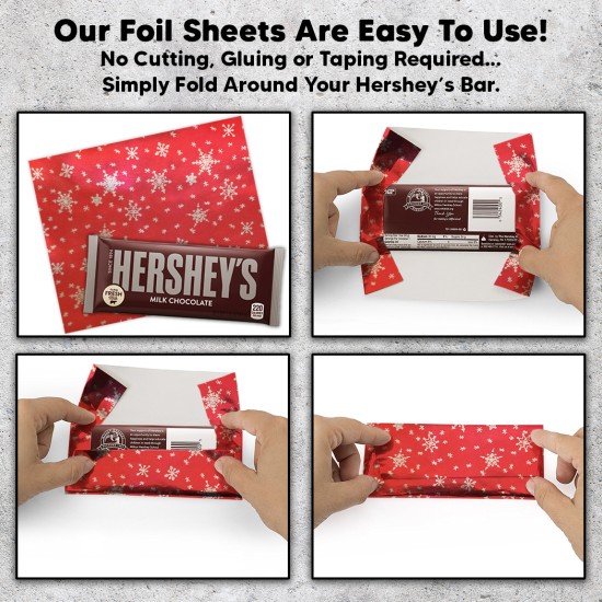 Red Snow Candy Bar Foil Sheets